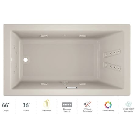 Jacuzzi 66" x 36" Solna™ Drop-In/Undermount Luxury Whirlpool Bathtub with Luxury Controls, Chromatherapy, Whisper Technology™, Heater and Left Drain Oyster