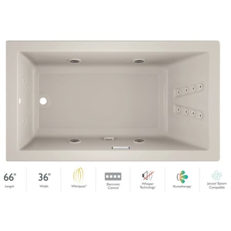 Jacuzzi 66" x 36" Solna™ Drop-In/Undermount Luxury Whirlpool Bathtub with Luxury Controls, Illumatherapy, Whisper Technology™, Heater and Left Drain Oyster