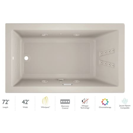 Jacuzzi 72" x 42" Solna™ Drop-In/Undermount Luxury Whirlpool Bathtub with Luxury Controls, Chromatherapy, Whisper Technology™, Heater and Left Drain Oyster