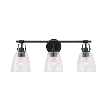James Allan Brilliance 3 Light 24" Wide Vanity Light Black