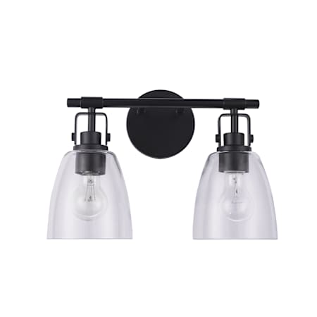 James Allan Brilliance 2 Light 15" Wide Vanity Light Black