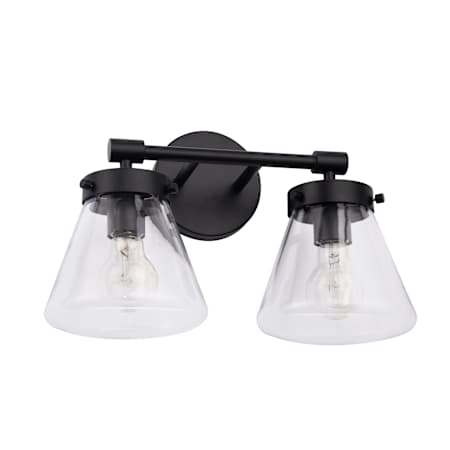 James Allan Gleam 2 Light 16" Wide Vanity Light Black