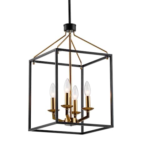 James Allan 4 Light 12" Wide Taper Candle Pendant Black