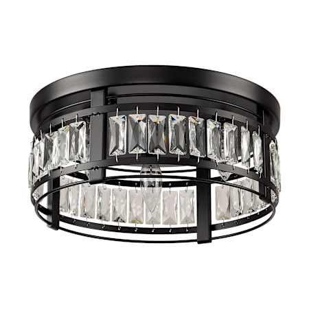 James Allan Lusteria 3 Light 14" Wide Flush Mount Ceiling Fixture Black