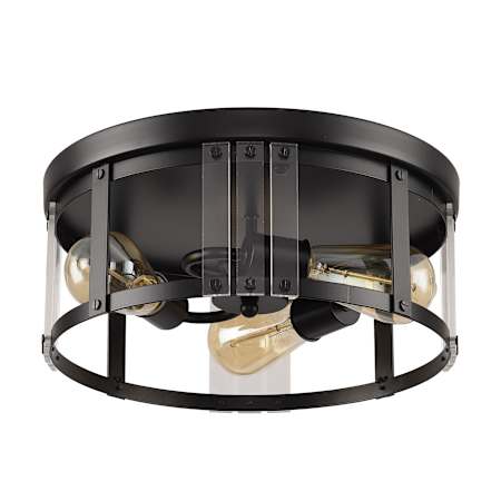 James Allan Lusteria 3 Light 14" Wide Flush Mount Ceiling Fixture Black