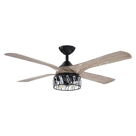 James Allan 52" 4 Blade Indoor Ceiling Fan with Crystal Shade Black