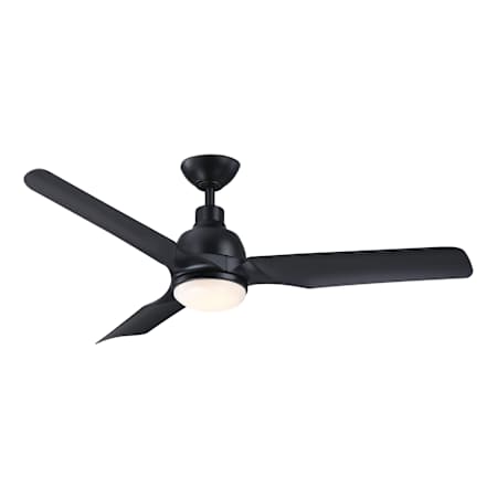 James Allan 52" 3 Blade Indoor LED Ceiling Fan with Glass Shade Black