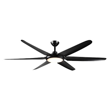 James Allan 65" 6 Blade Indoor LED Ceiling Fan Black