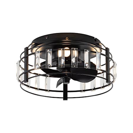 James Allan BreezeLite 3 Light 13" Wide LED 3 Blade Crystal Fandelier Black