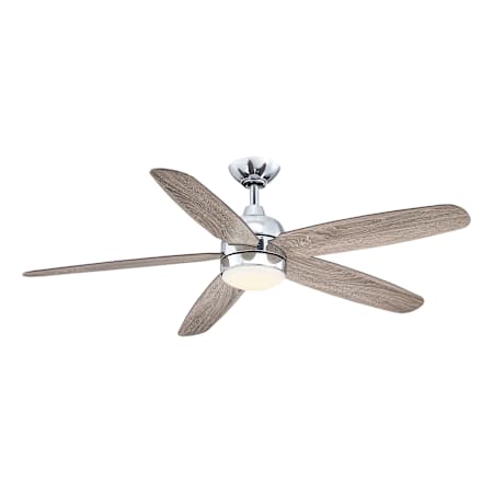James Allan 52" 5 Blade Indoor LED Ceiling Fan with Glass Shade Chrome