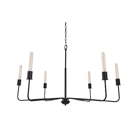 James Allan Radiant 6 Light Candle Style Smart Chandelier Black