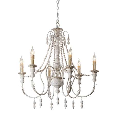 James Allan Lusteria 6 Light 30" Wide Taper Candle Style Chandelier White