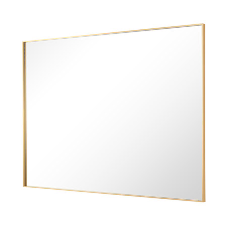 James Allan Brio Reflections 25-11/16"W x 36"H Rectangular Flat Aluminum Framed Wall Mounted Bathroom Mirror Gold