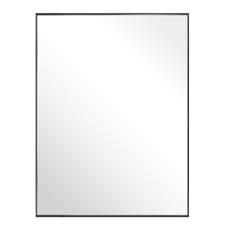 James Allan Brio Reflections 36"W x 48"H Rectangular Flat Aluminum Framed Wall Mounted Bathroom Mirror Black