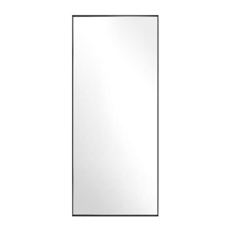 James Allan Brio Reflections 30"W x 70"H Rectangular Flat Aluminum Framed Wall Mounted Bathroom Mirror Black