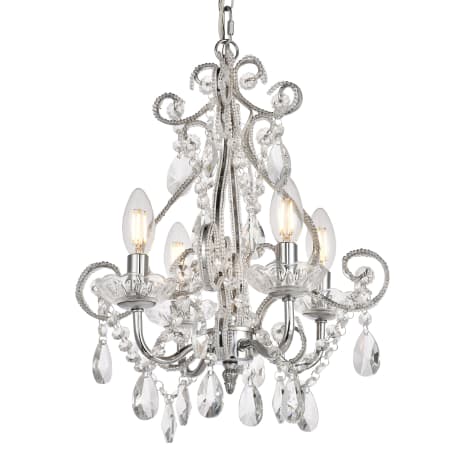 James Allan Elagon 4 Light 13" Crystal Chandelier Chrome
