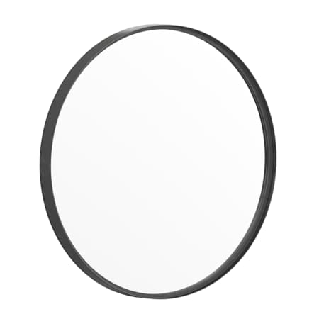 James Allan Jennifer 27-1/2" Diameter Circular Beveled Metal Framed Accent Mirror Black