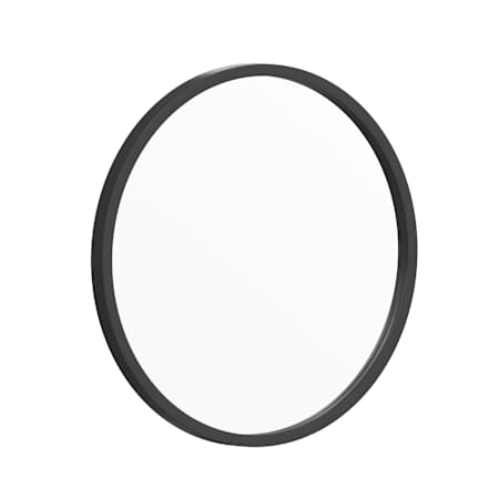 James Allan Julianne 16" Diameter Circular Beveled Metal Framed Accent Mirror Black