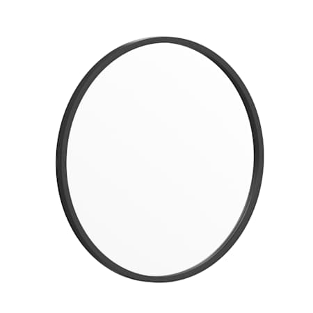James Allan Julianne 20" Diameter Circular Beveled Metal Framed Accent Mirror Black