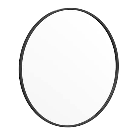 James Allan Julianne 30" Diameter Circular Beveled Metal Framed Accent Mirror Black