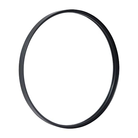 James Allan Jennifer 24" Diameter Circular Beveled Metal Framed Accent Mirror Black