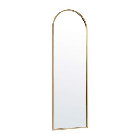 James Allan Mila 22"W x 65"H Arched Beveled Metal Framed Accent Mirror Gold