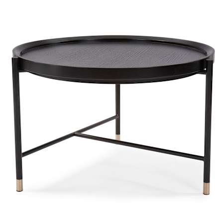 James Allan 28" Tray Metal Accent Table Dark Ash Veneer