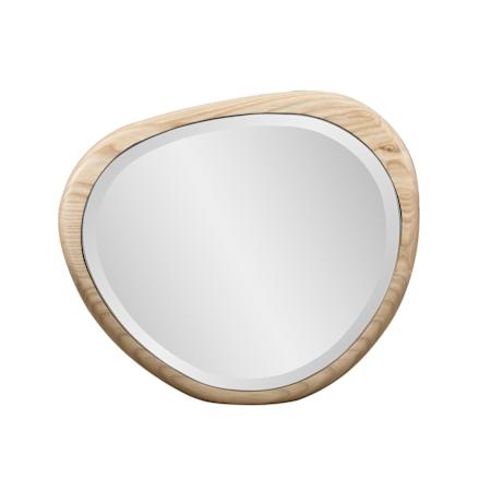 James Allan Grenville 16" x 14" Asymmetrical Beveled Wood Accent Mirror Bleached Oak