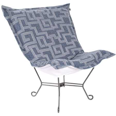 James Allan Mistify 40" Wide Metal Framed Olefin Accent Chair Denim