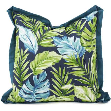 James Allan Vykus 24" x 24" Polyester and Rolefin Covered Polyester Filled Accent Pillow Indigo / Lime