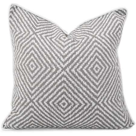 James Allan Gladius 24" x 24" Polyester and Rolefin Covered Polyester Filled Accent Pillow Pewter
