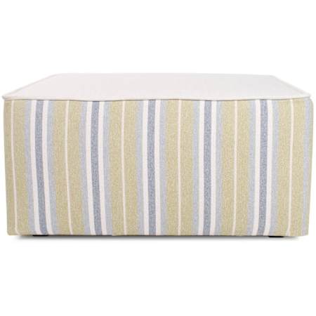 James Allan Polarity 36" Wide Plywood and Polyester Outdoor Square Ottoman Moss