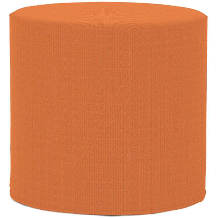 James Allan Sensibility 18" Wide Plywood and Polyester Outdoor Round Ottoman with Foam Filling Canyon