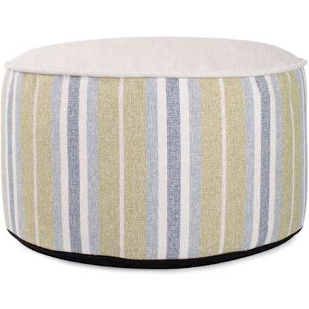 James Allan Polarity 22" Wide Polyester Outdoor Short Pouf Ottoman Moss