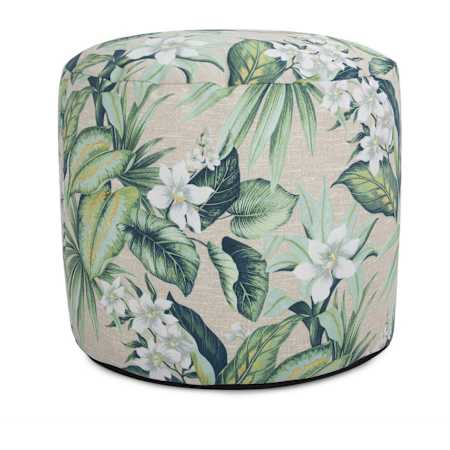 James Allan Heartscale 22" Wide Polyester Outdoor Pouf Ottoman Breeze