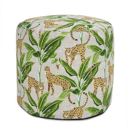 James Allan Mengu 22" Wide Polyester Outdoor Pouf Ottoman Natural