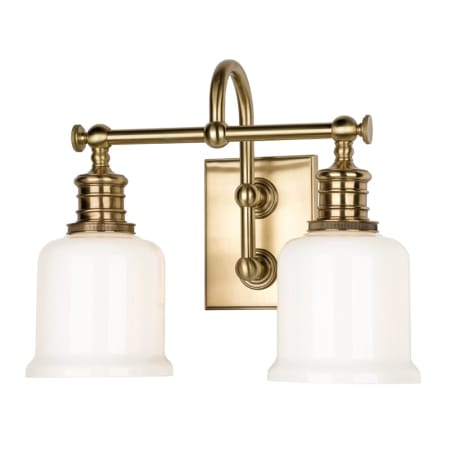 James Allan Elm 2 Light 14" Wide Bathroom Vanity Light Aged Brass