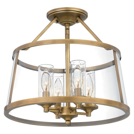 James Allan Rhea 4 Light 16" Wide Semi-Flush Ceiling Fixture Weathered Brass