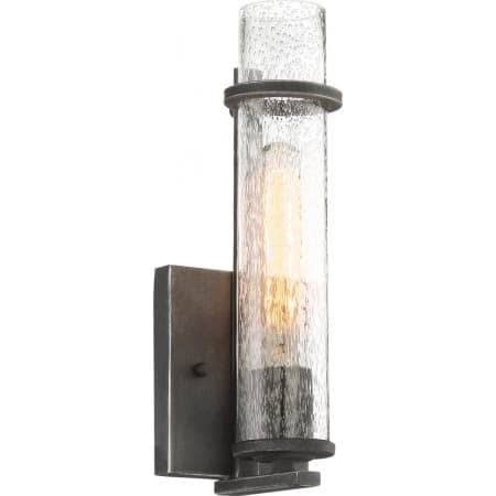 James Allan Lux Single Light 4-1/2" Wide Bathroom Sconce with Seedy Glass Shade Iron Black
