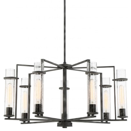 James Allan Lux 7 Light 33" Wide Chandelier with Seedy Glass Shades Iron Black