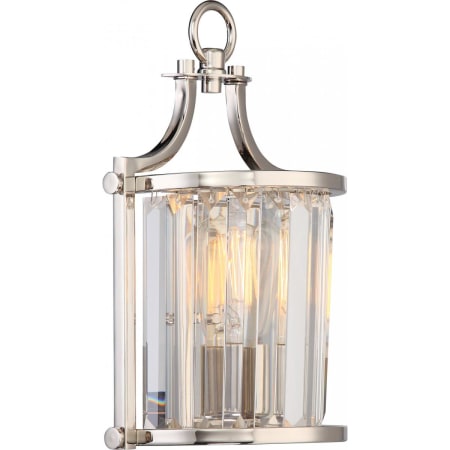 James Allan Lucid Single Light 12-3/4" Tall Wall Sconce with Crystal Accents Polished Nickel