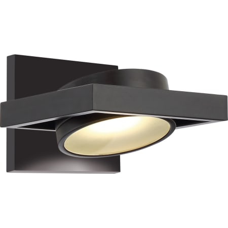 James Allan Wing Single Light 5" Tall Integrated LED Wall Sconce with Frosted Glass Shade Textured Black