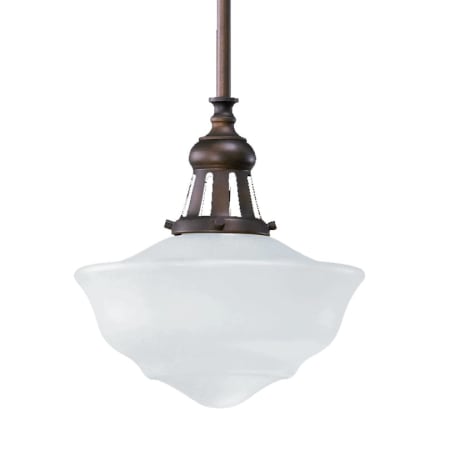 James Allan Chariot 1 Light Schoolhouse Pendant with Glass Schoolhouse Shade Oiled Bronze