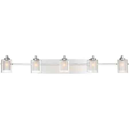 James Allan Vermillion 5 Light 42" Wide Bathroom Vanity Lights with Clear Glass Polished Chrome
