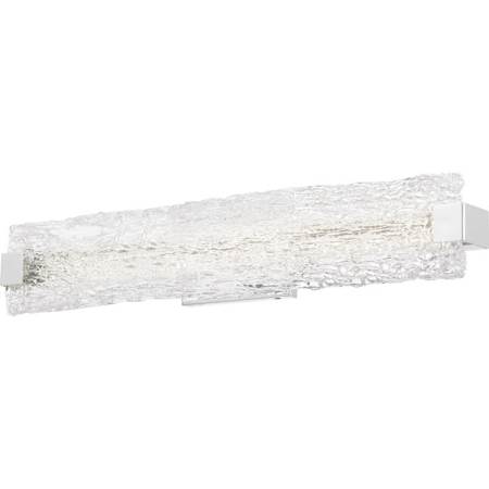 James Allan Curry Single Light 32" Wide Integrated LED Bath Bar with Noodle Glass Panel Shade - ADA Compliant Polished Chrome