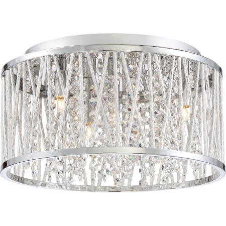 James Allan Curry 4 Light 14" Wide Flush Mount Ceiling Fixture with Clear Glass Polished Chrome