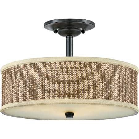 James Allan Carroll 3 Light 17" Wide Semi-Flush Ceiling Fixture Mystic Black