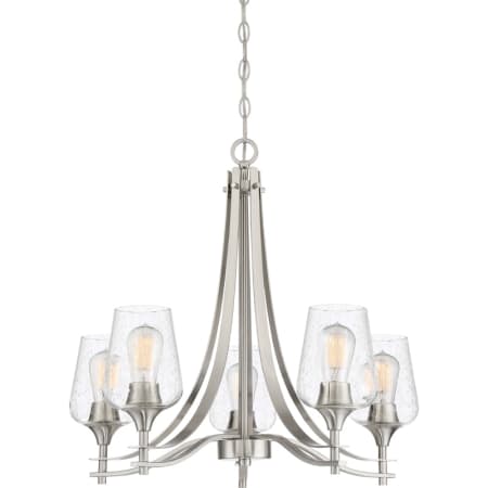 James Allan Navarro 5 Light 25" Wide Chandelier with Glass Shades Brushed Nickel