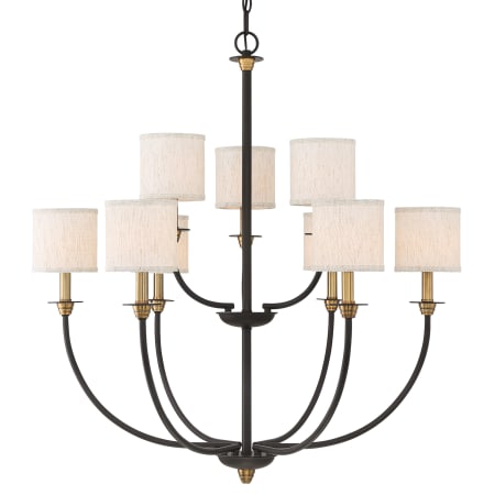 James Allan Banner 9 Light 33" Wide Chandelier Old Bronze