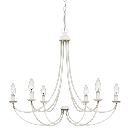 James Allan Rockbridge 6 Light 28" Wide Taper Candle Chandelier Antique White